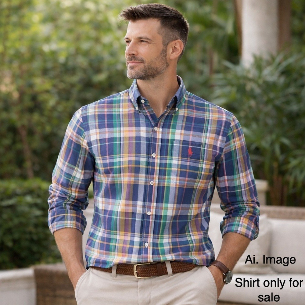 Polo Ralph Lauren Classic Fit Performance Plaid Button Down Shirt Men XLTG